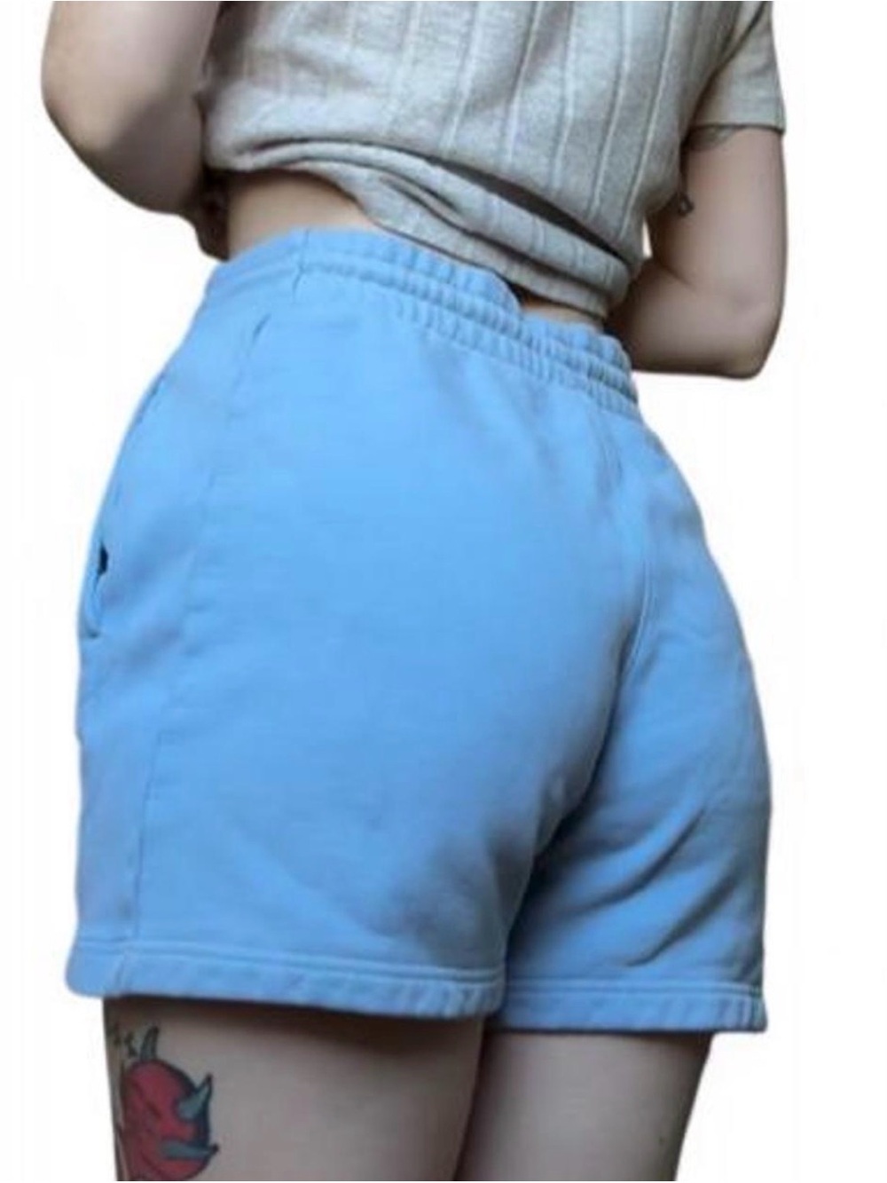 TNA Light Blue Athletic Drawstring Shorts